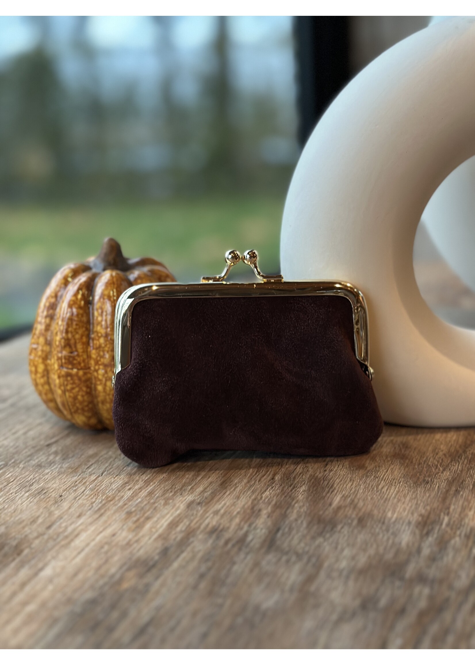 Ella portemonnee suède bordeaux red