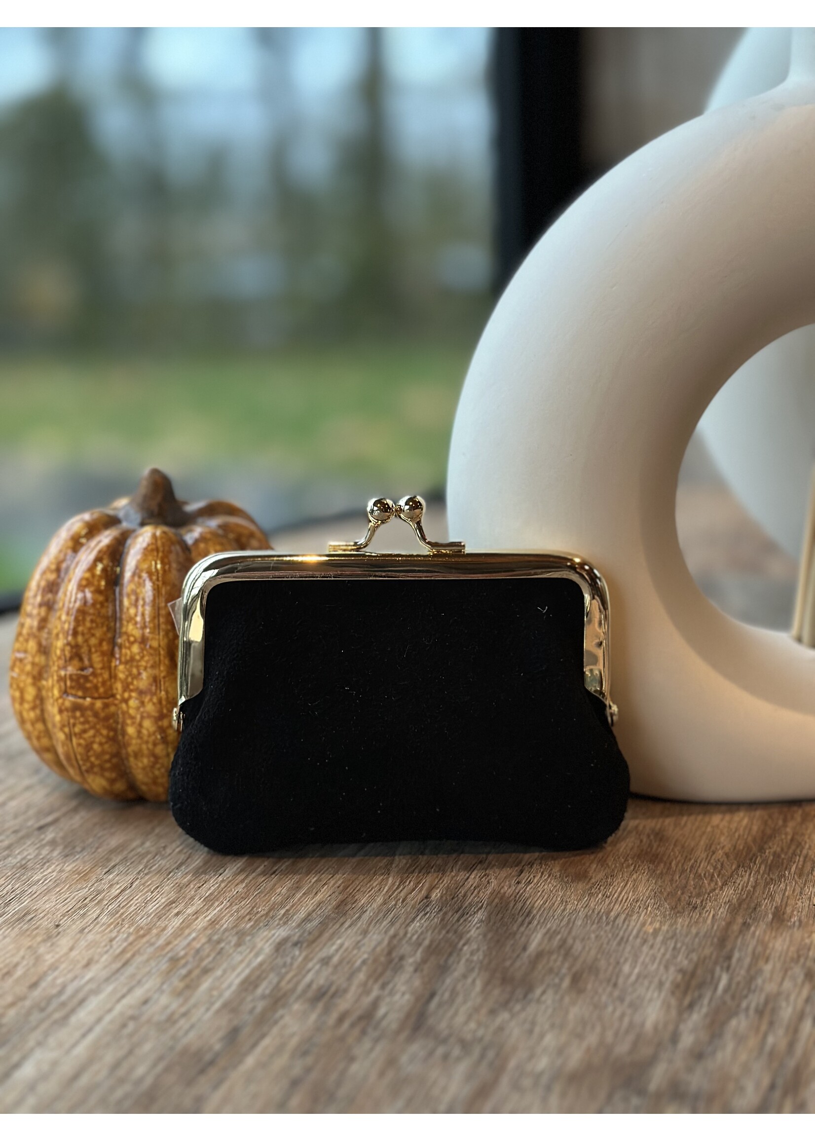 Ella portemonnee suède black