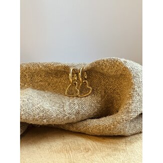 Oorbellen goudkleurig hart 0395