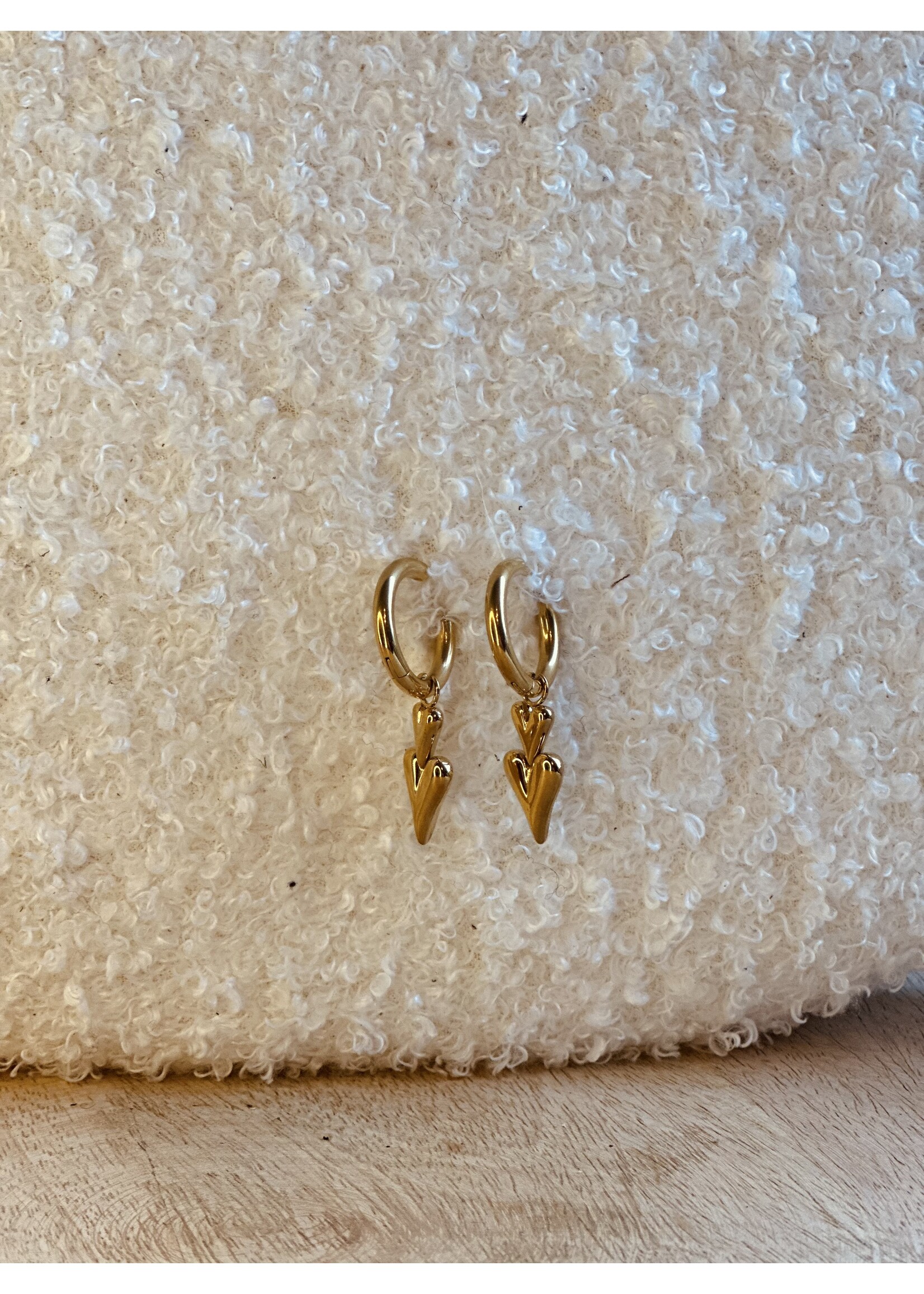 Oorbellen goudkleurig hart 0495