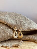 Oorbellen goudkleurig/beige 0495