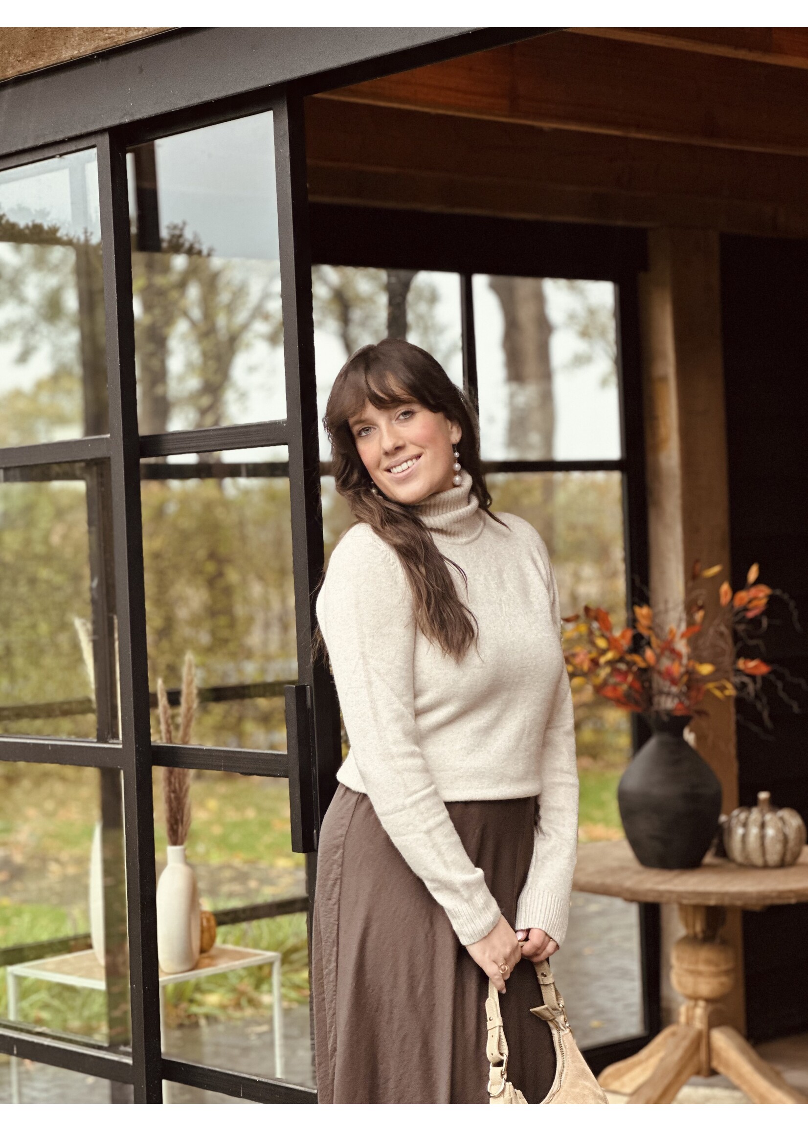 Malieke knitted turtle neck beige