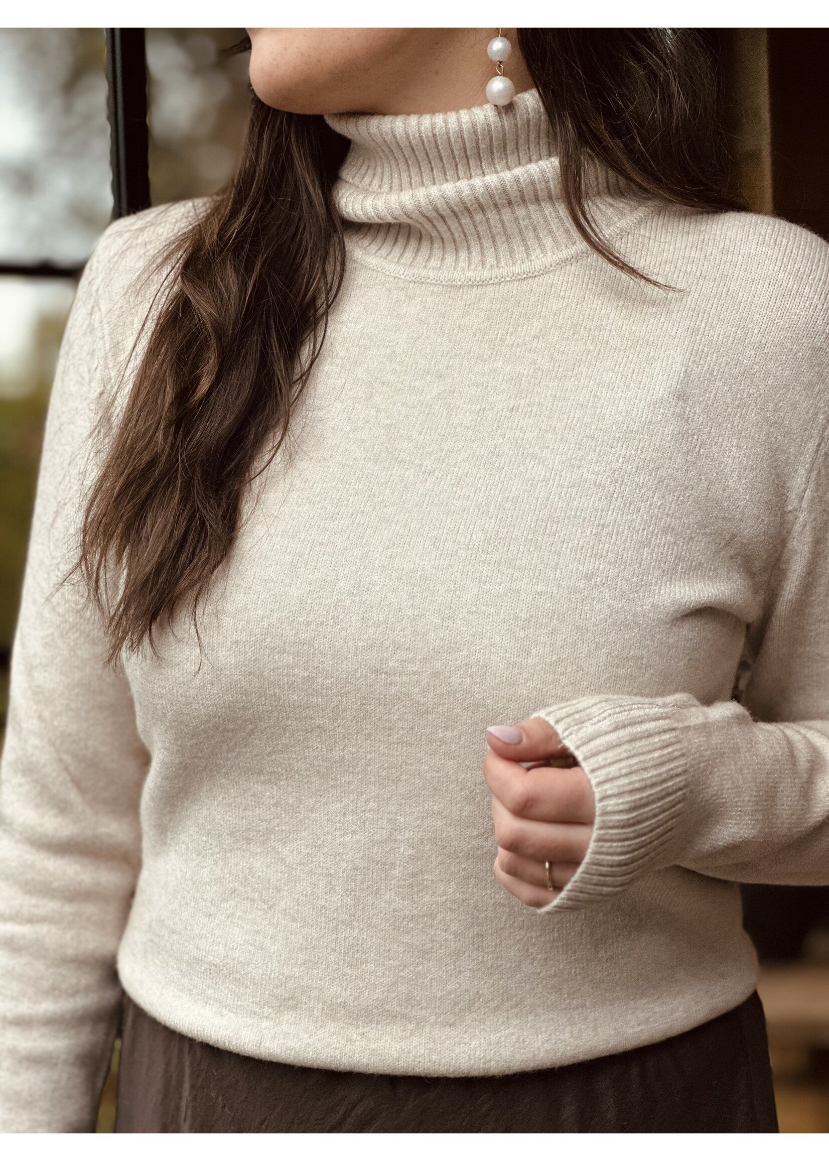 Malieke knitted turtle neck beige