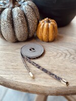 Valerie wrap belt suède panter print beige One Size