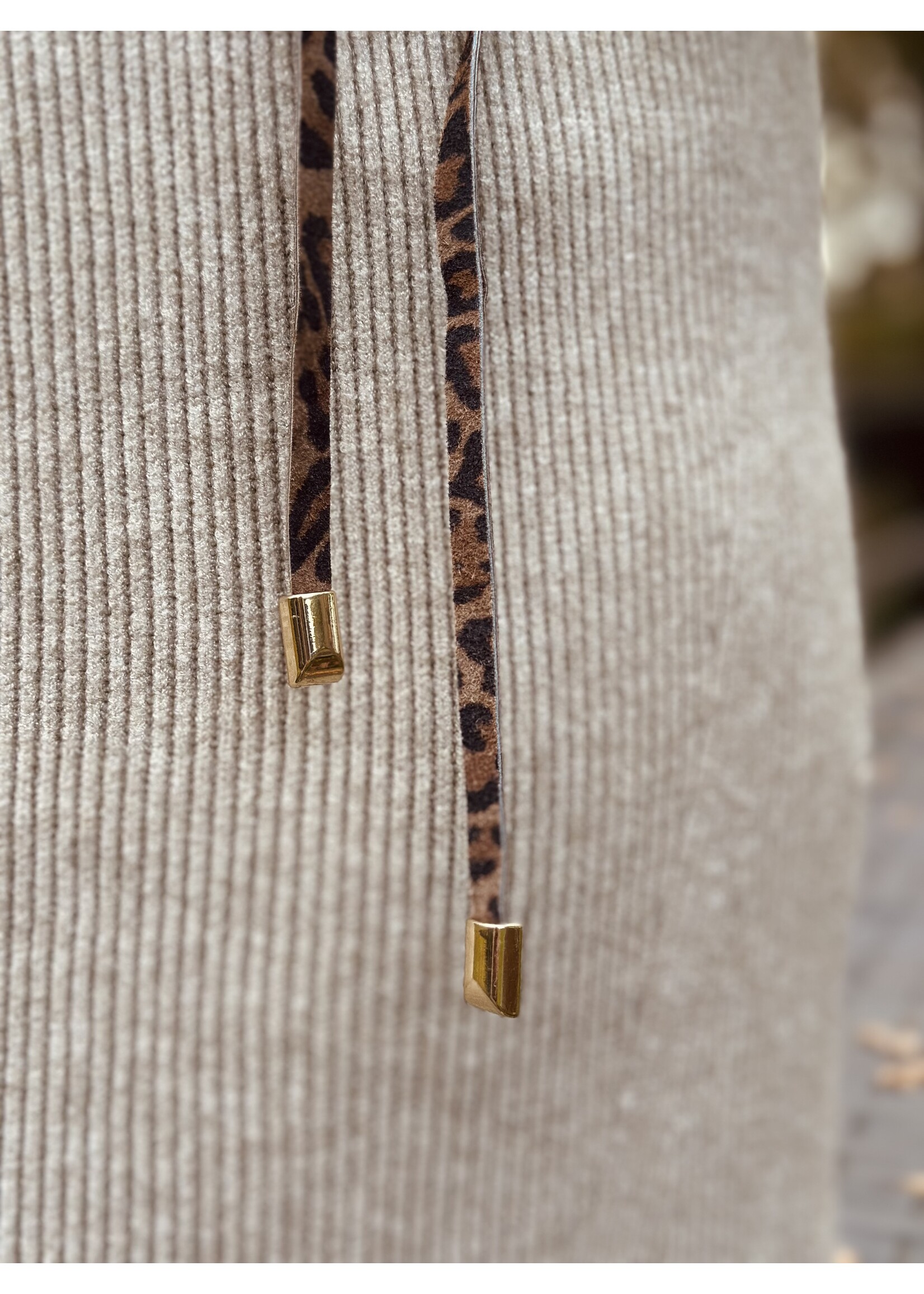 Valerie wrap belt suède panter print beige One Size