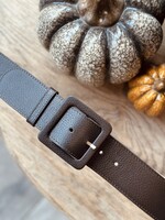 Isha belt leather look brown