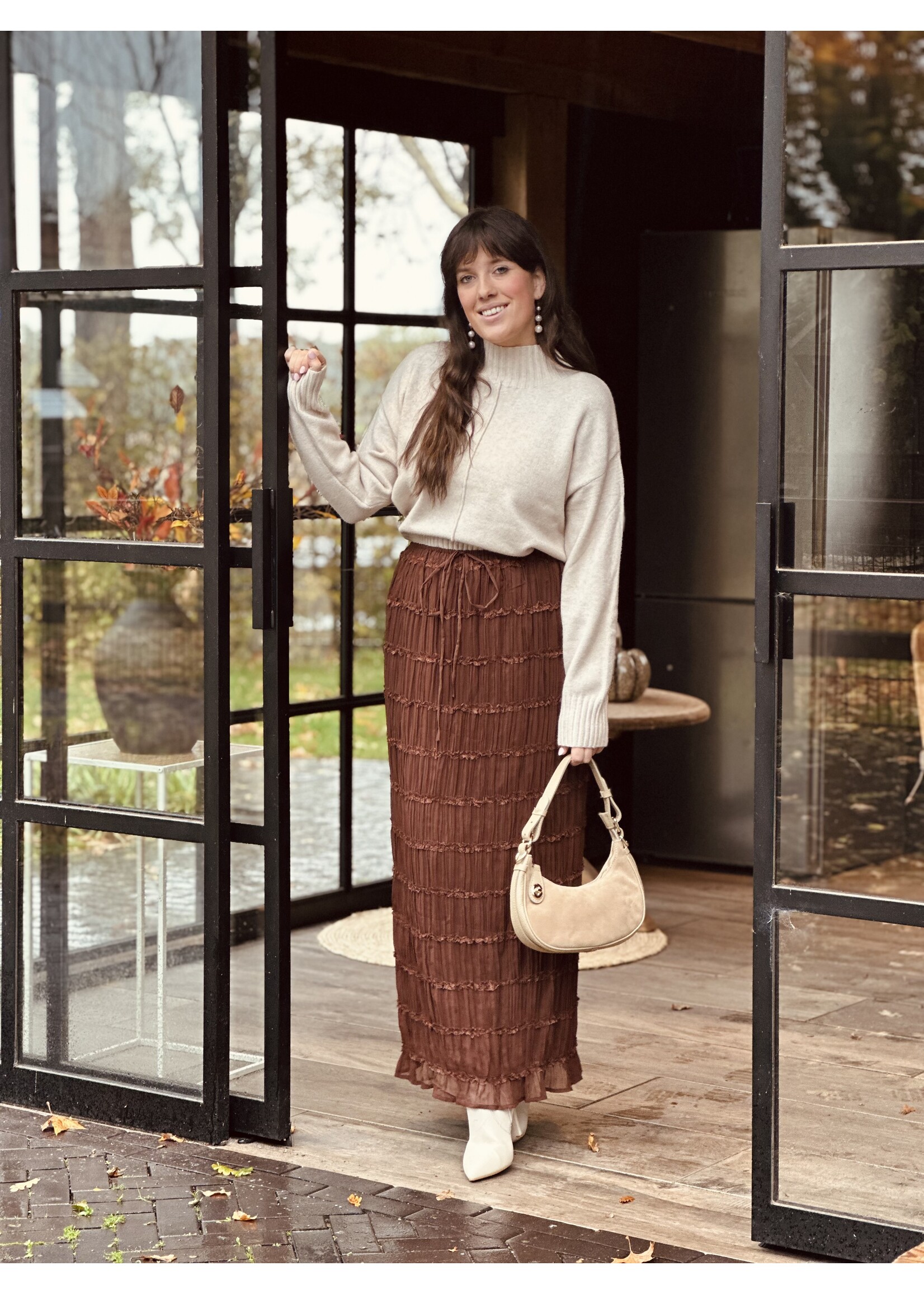 Jael long skirt brown