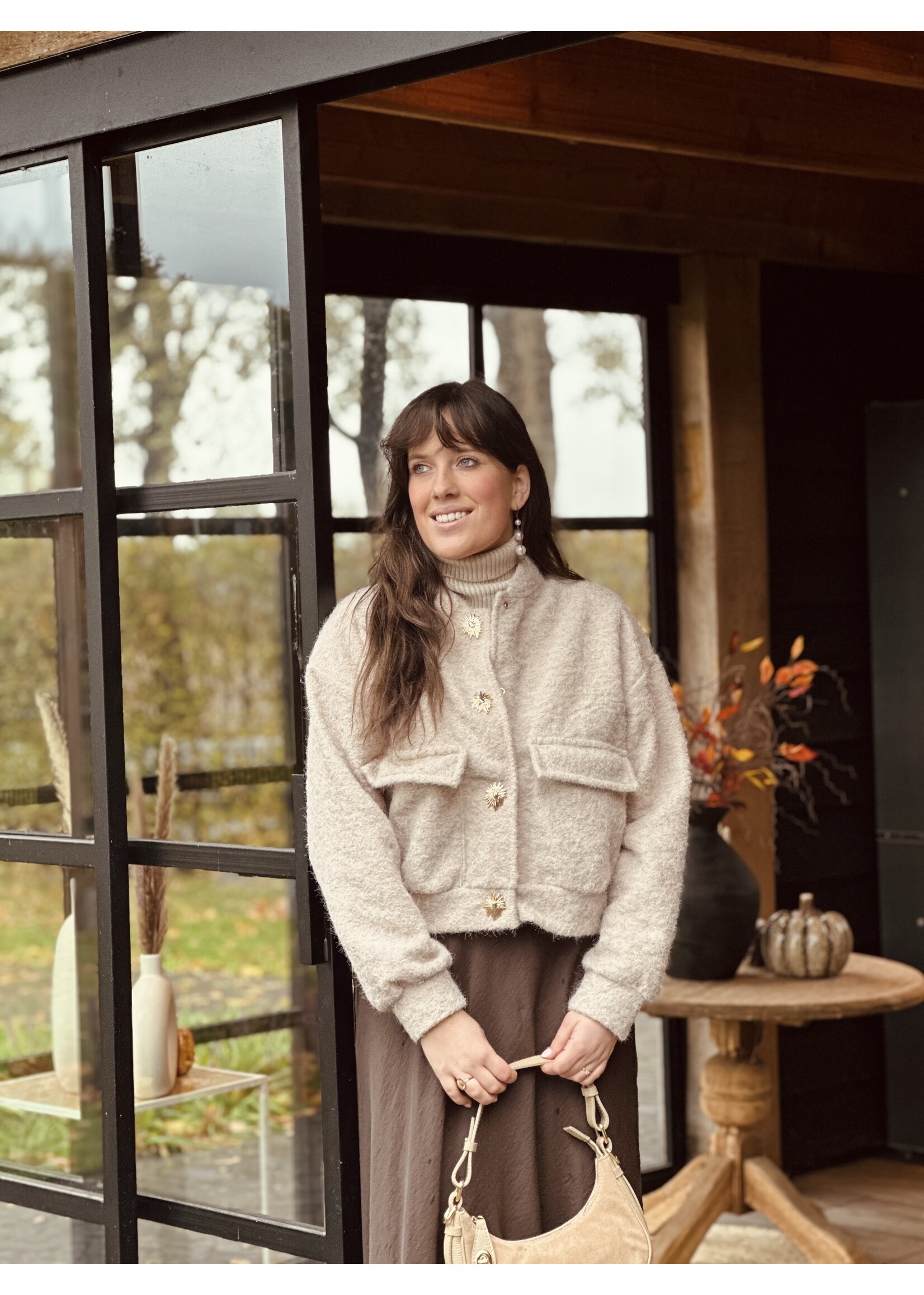 Joline bomber jacket beige One Size