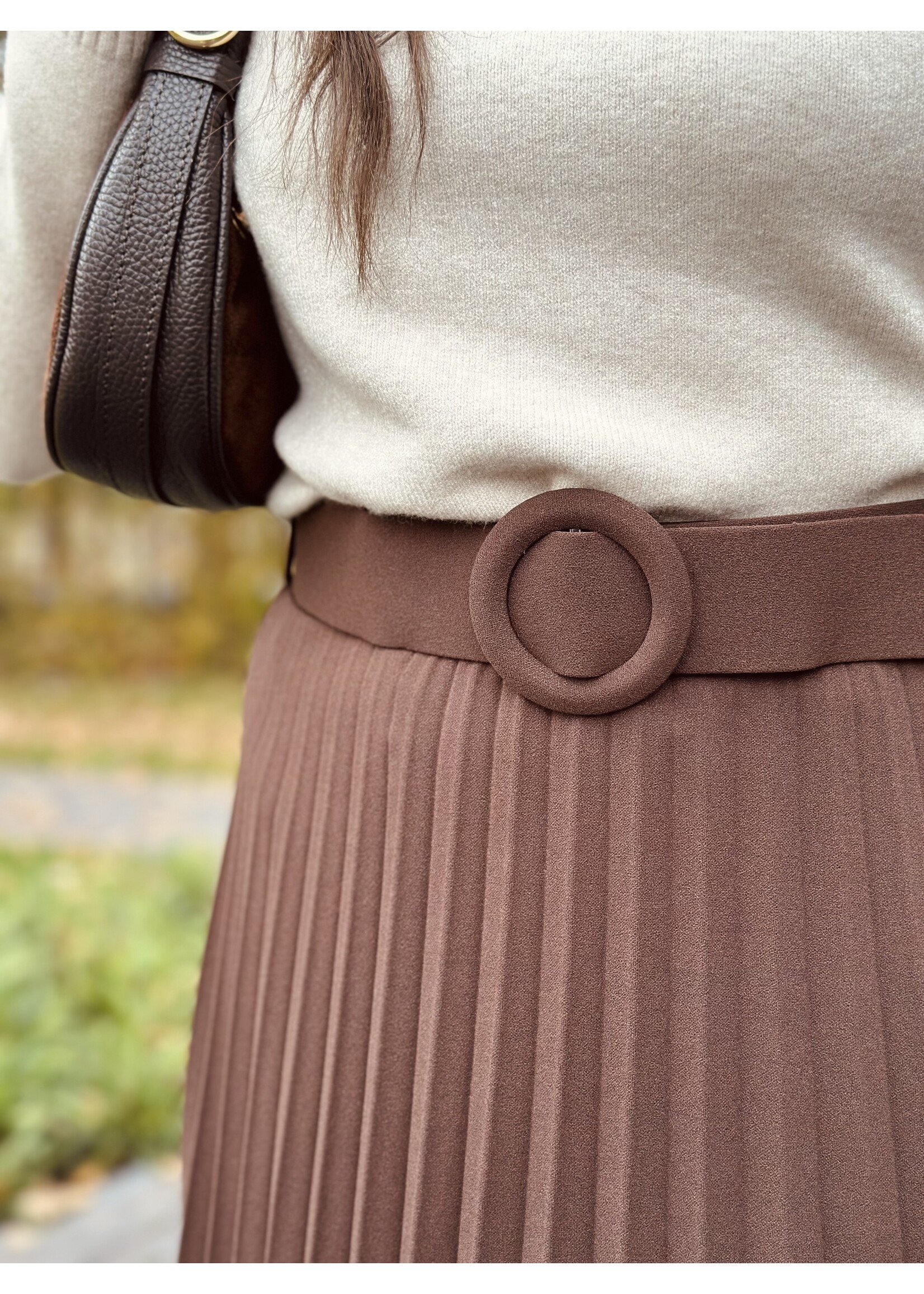 Gerlin long plissé skirt brown One Size