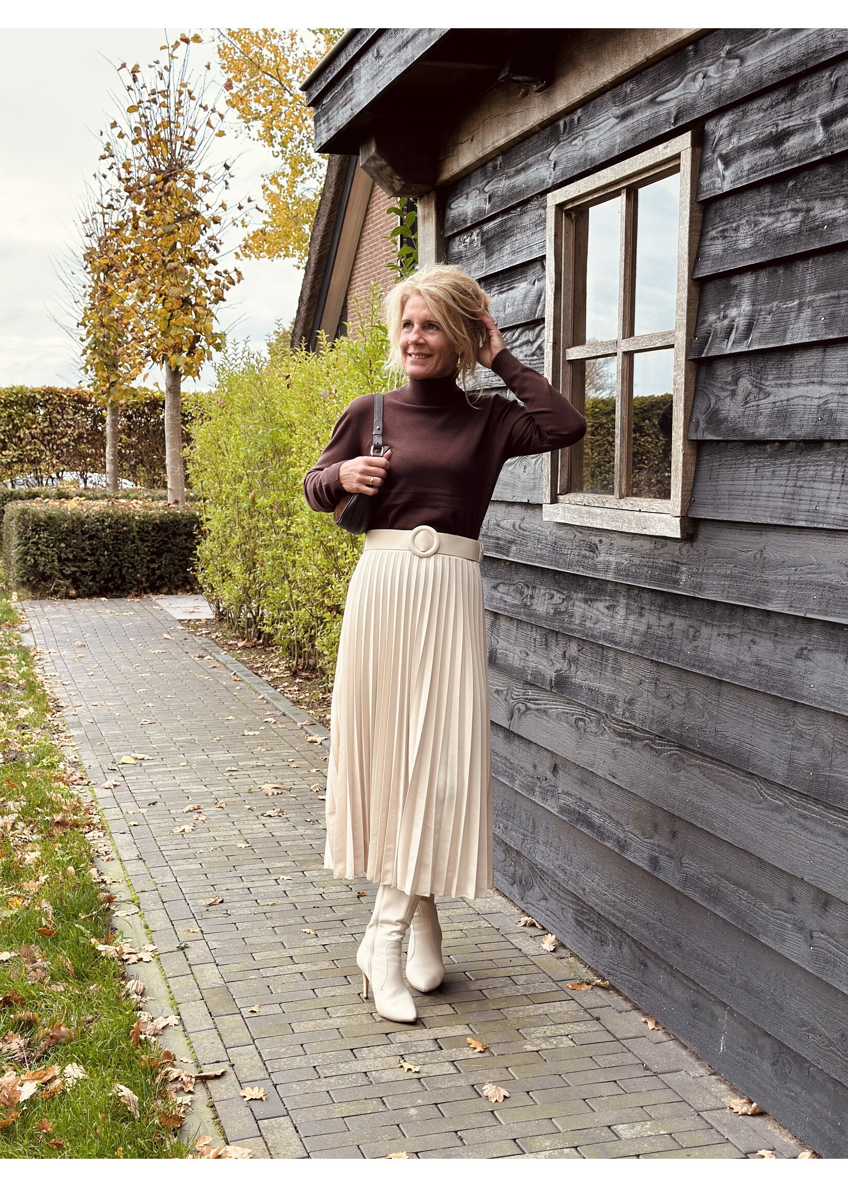 Gerlin long plissé skirt beige One Size