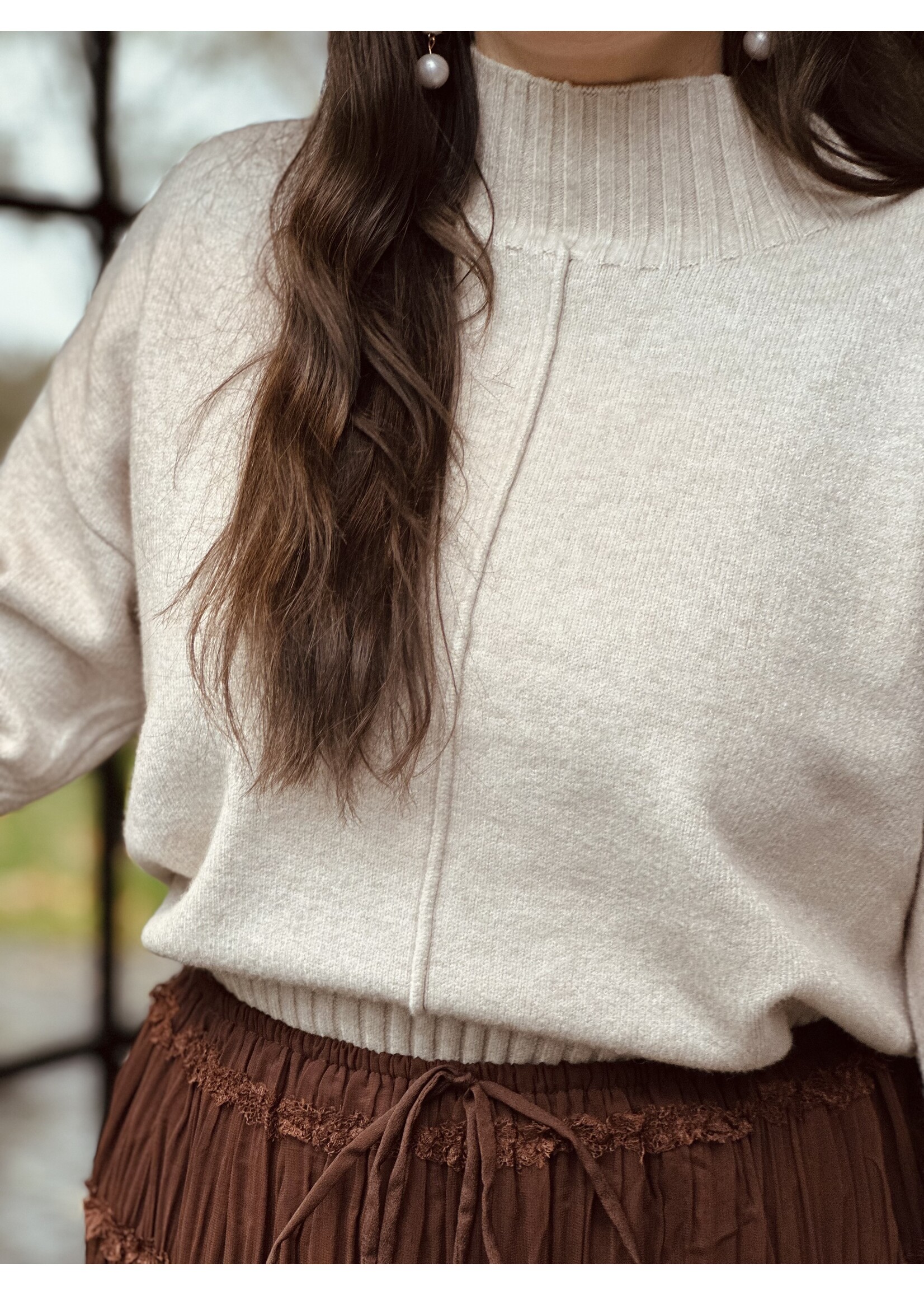Maurene sweater knitted beige