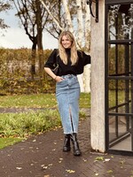 Dirma long denim skirt blue