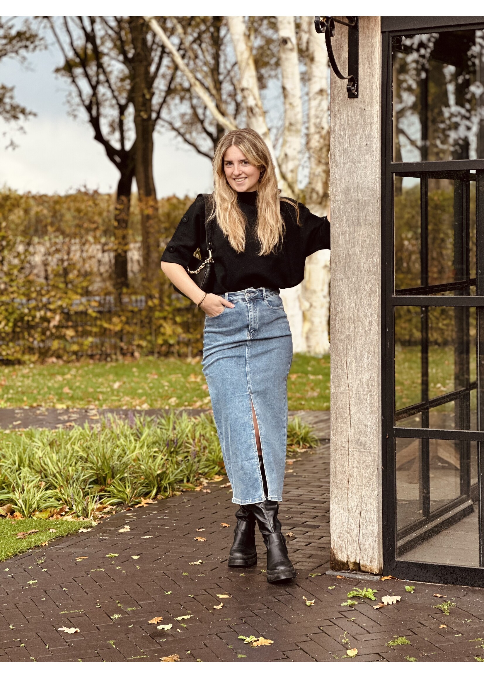 Dirma long denim skirt blue