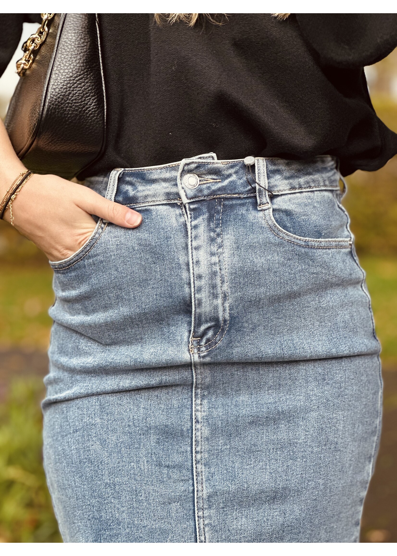 Dirma long denim skirt blue