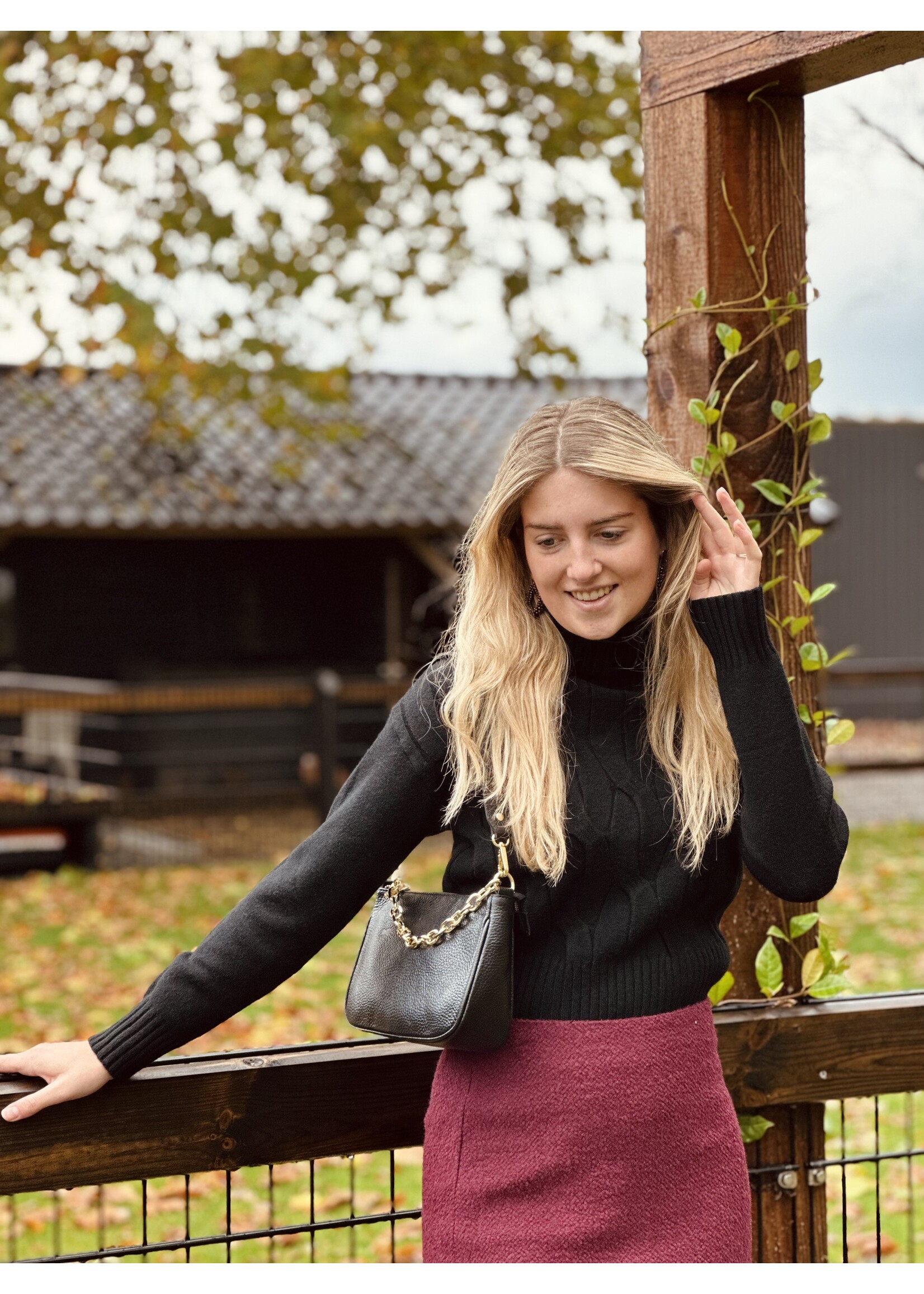 Zoë sweater knitted kabel black