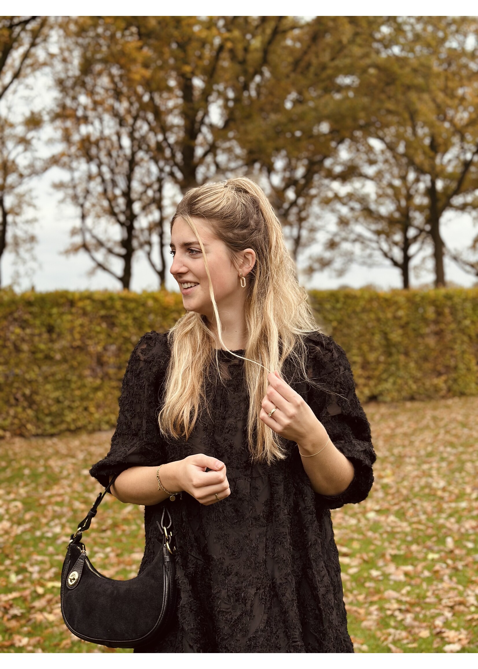 Ryanna feather dress black