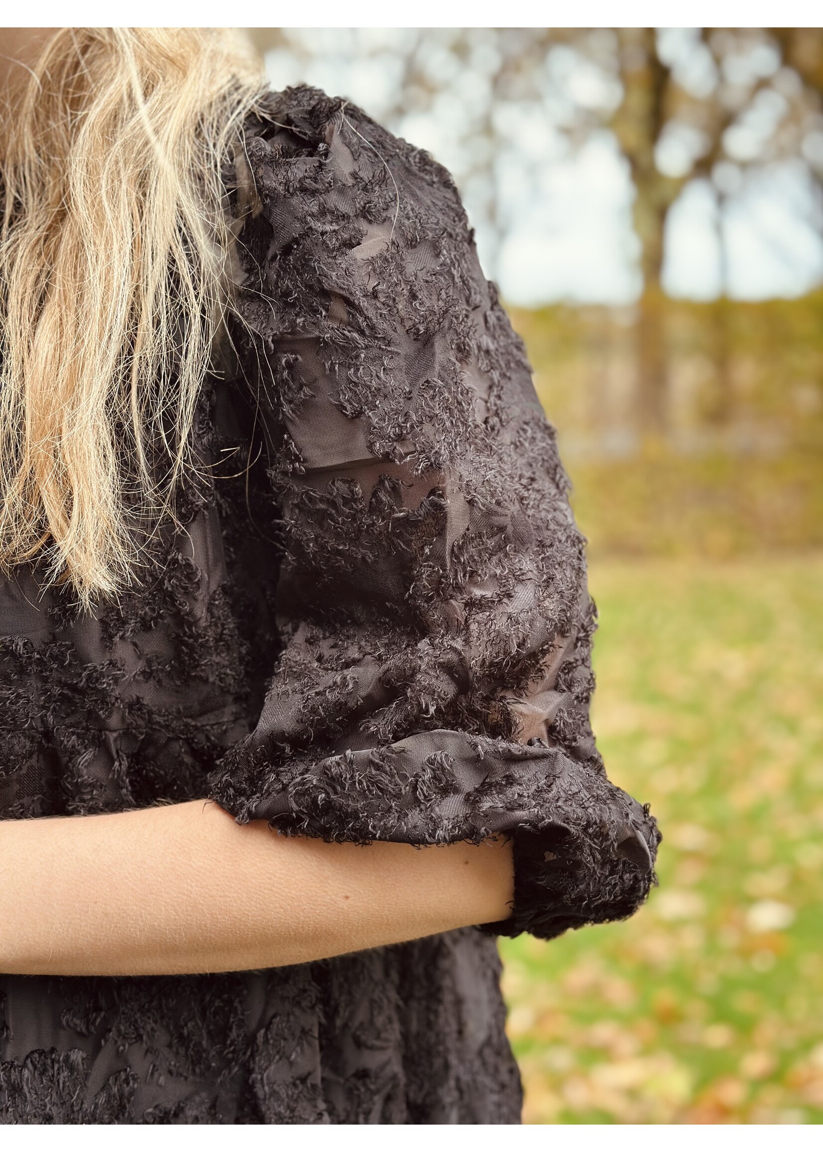 Ryanna feather dress black