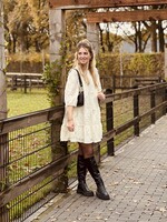 Ryanna feather dress beige