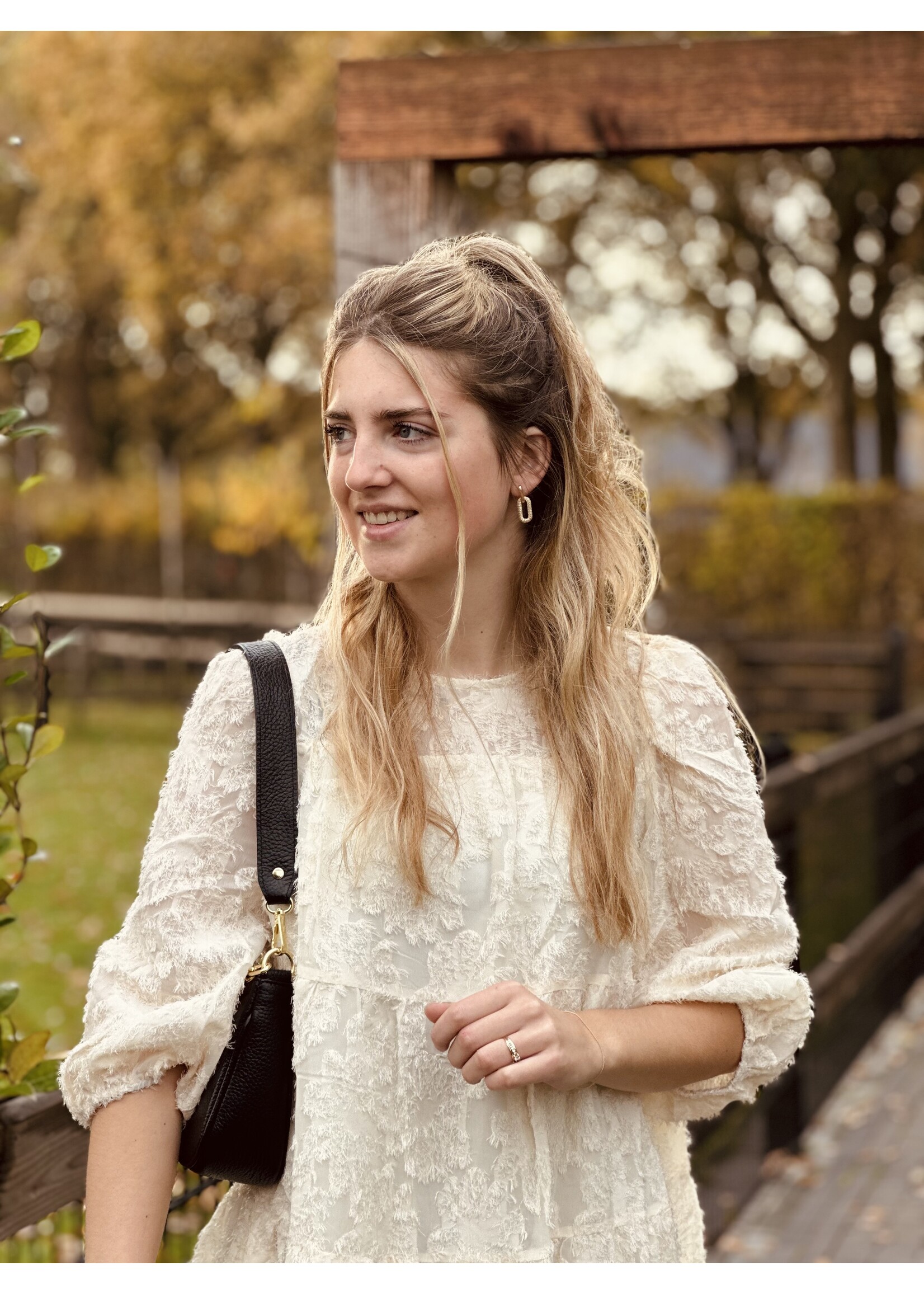 Ryanna feather dress beige