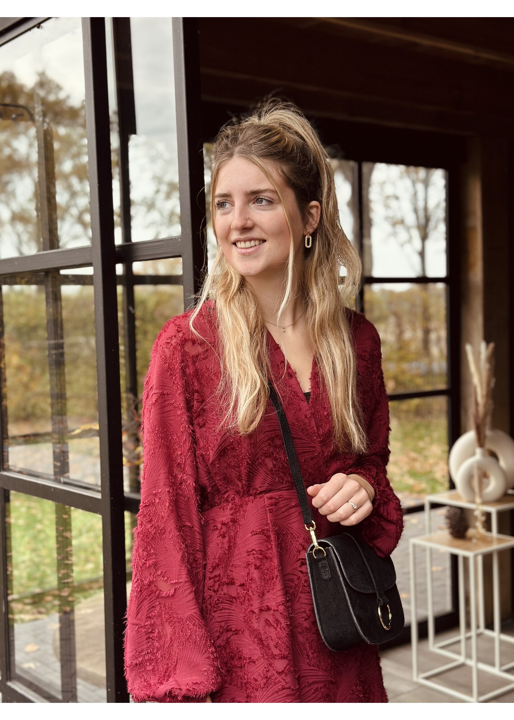 Janella dress bordeaux red