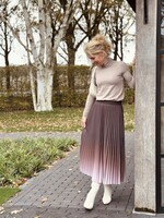 Joanna long plissé skirt brown/beige One Size