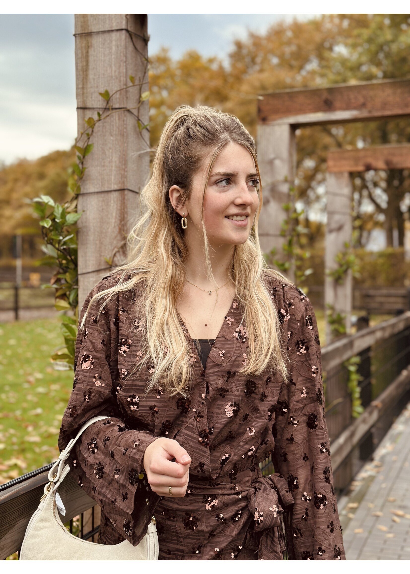 Esmee dress glitter dress brown