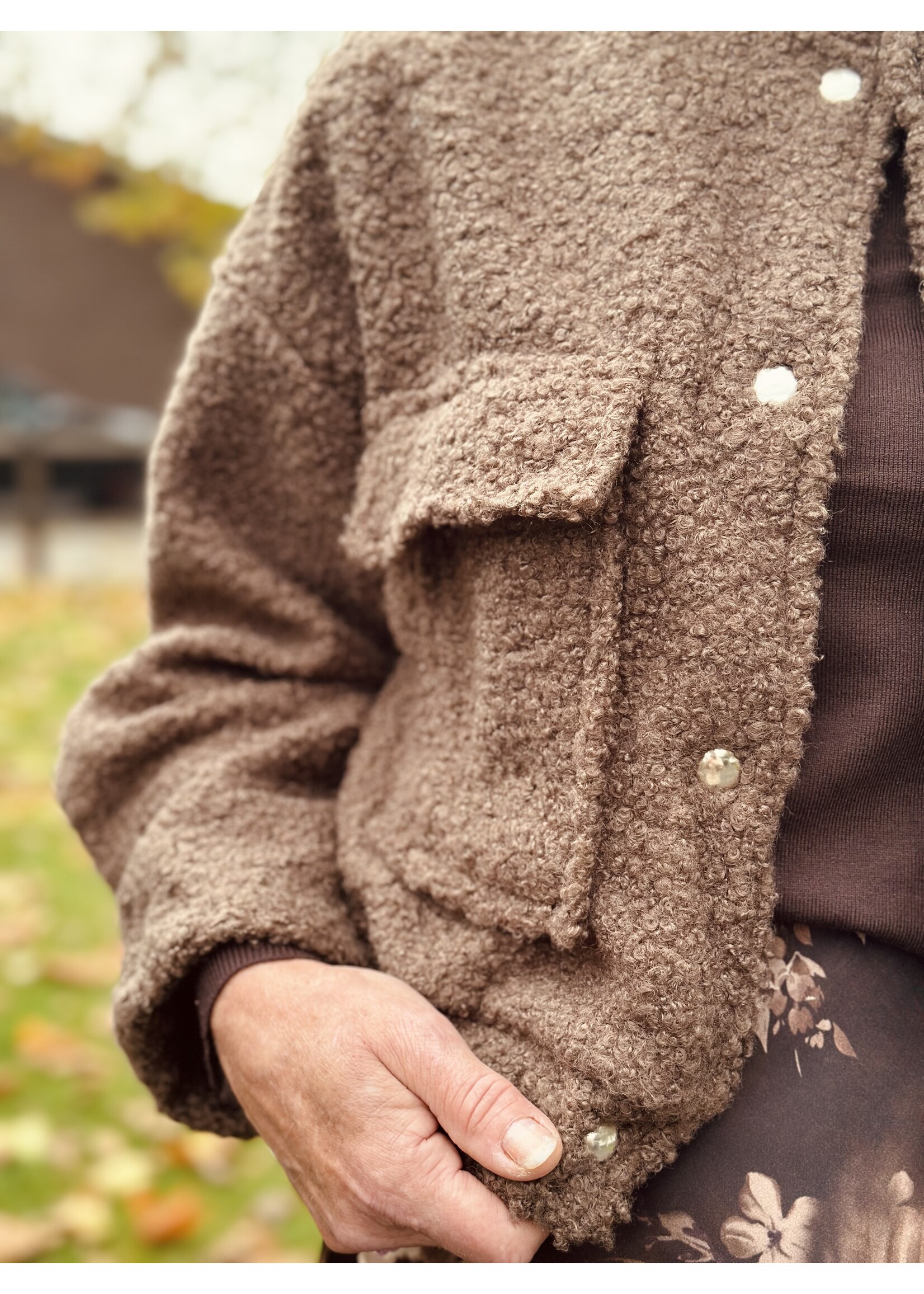 Benthe teddy jacket dark brown One Size