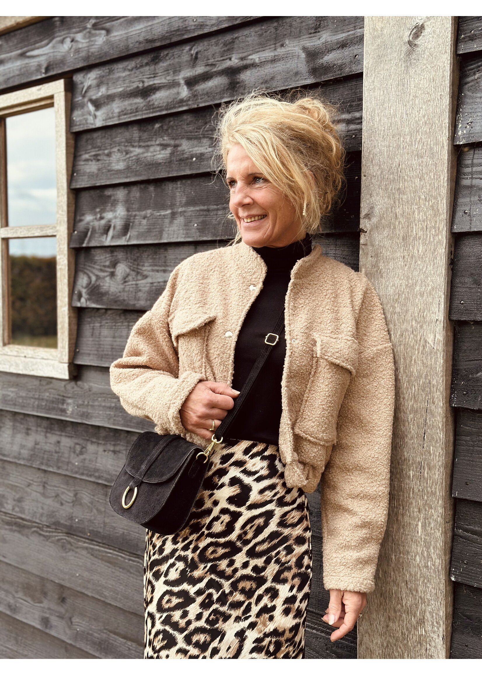 Benthe teddy jacket camel One Size