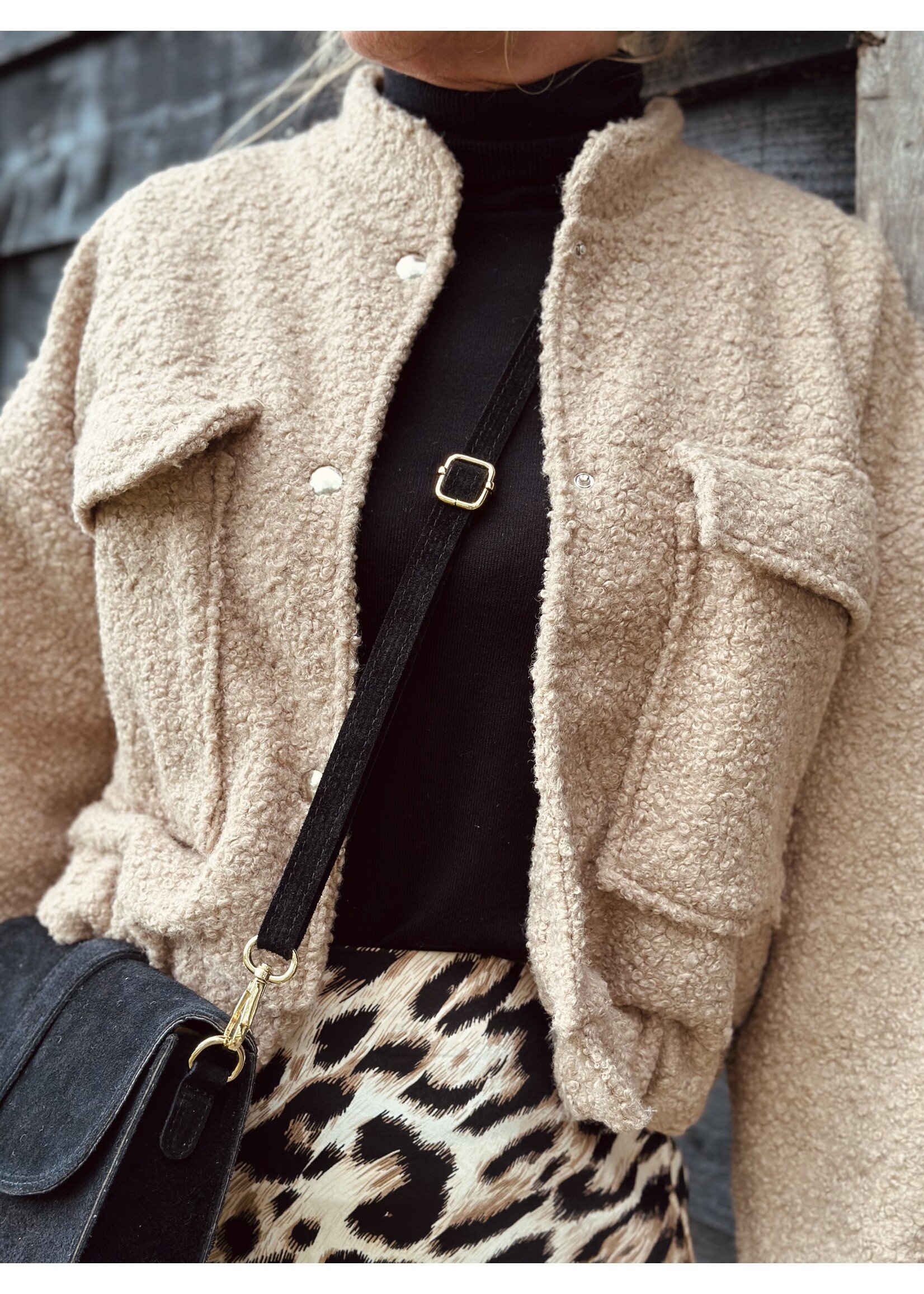 Benthe teddy jacket camel One Size