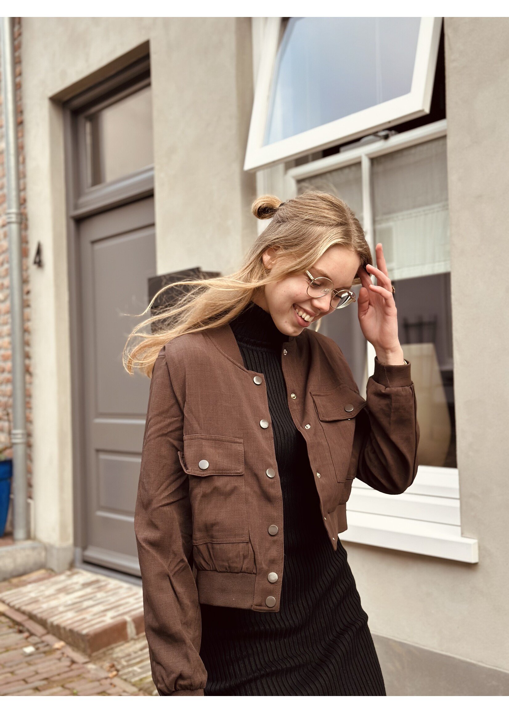 Sisters Point Sisters Point Anna bomber jacket brown