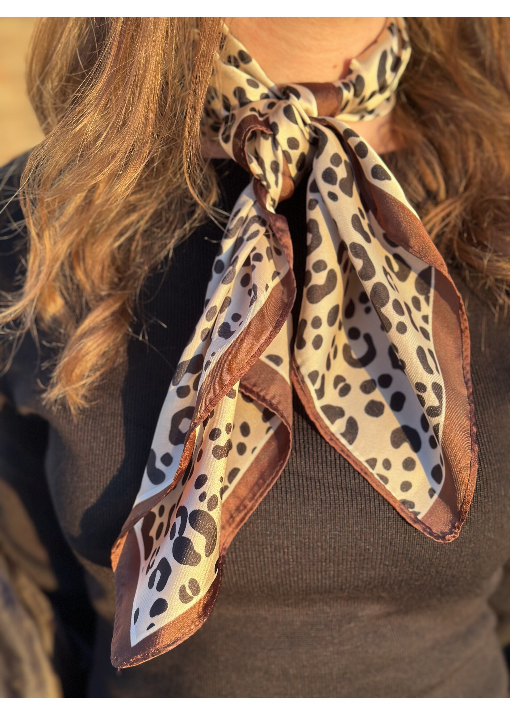 Bibi shawl beige/black panter print One Size