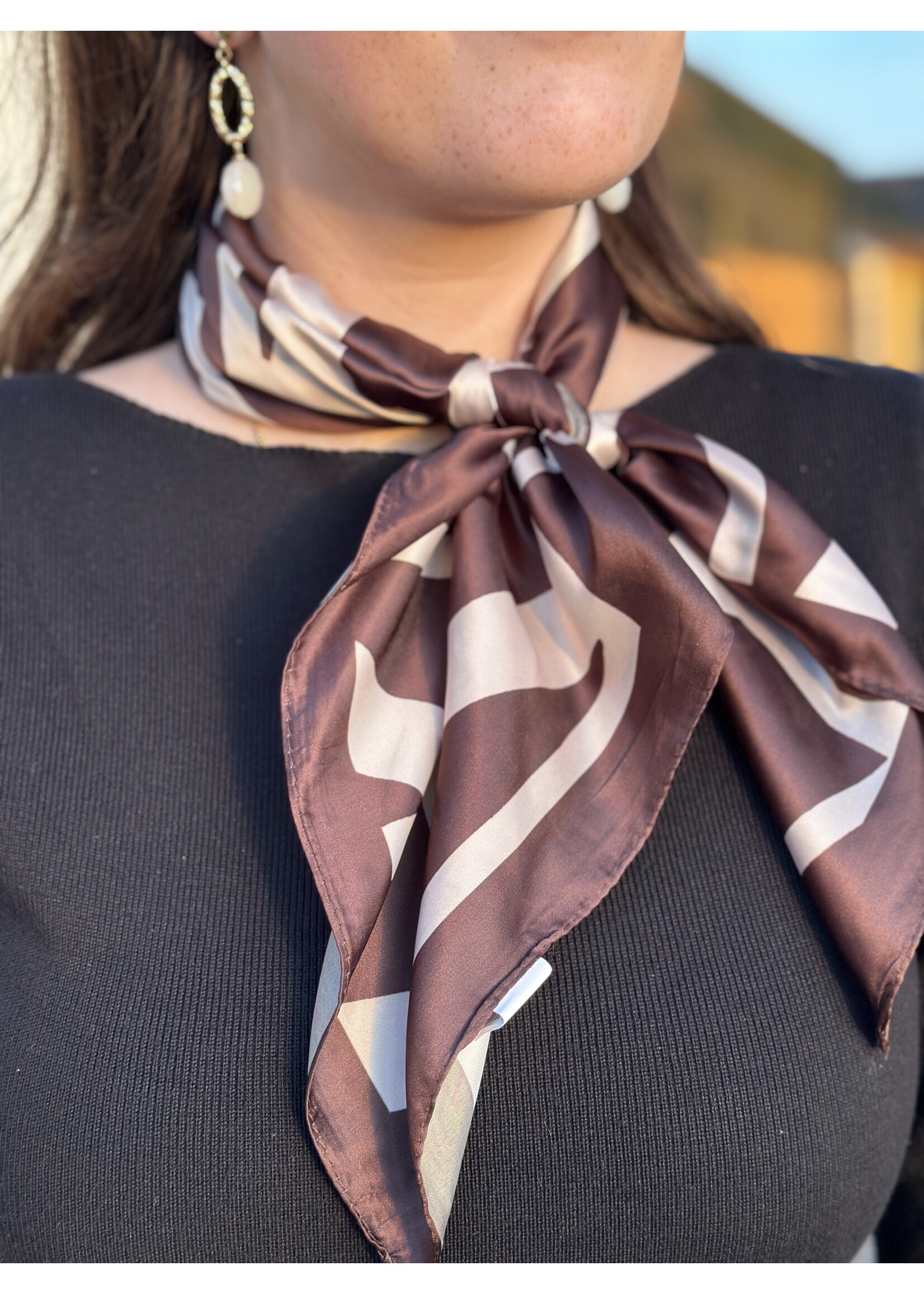 Bibi shawl brown/beige print