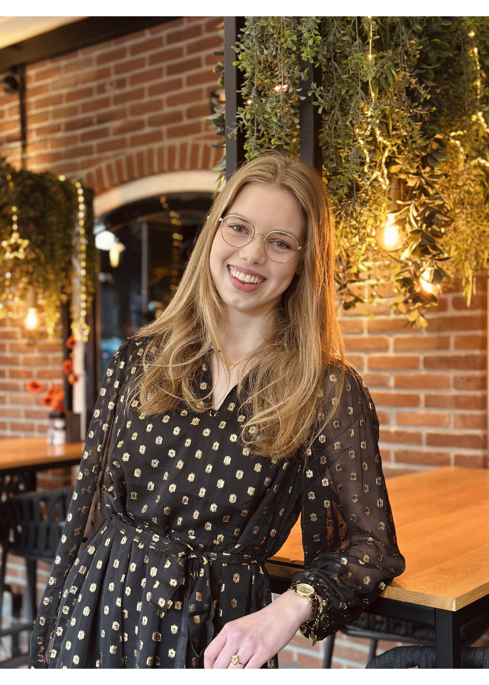 Smashed Lemon Smashed Lemon Jacomien dress black gold