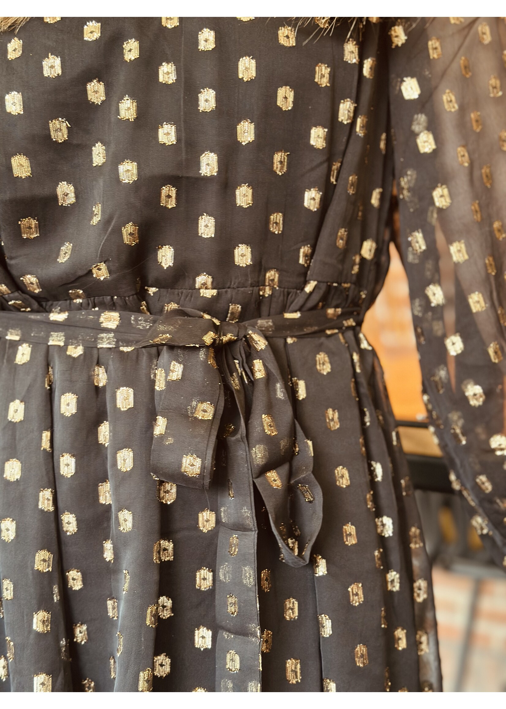 Smashed Lemon Smashed Lemon Jacomien dress black gold