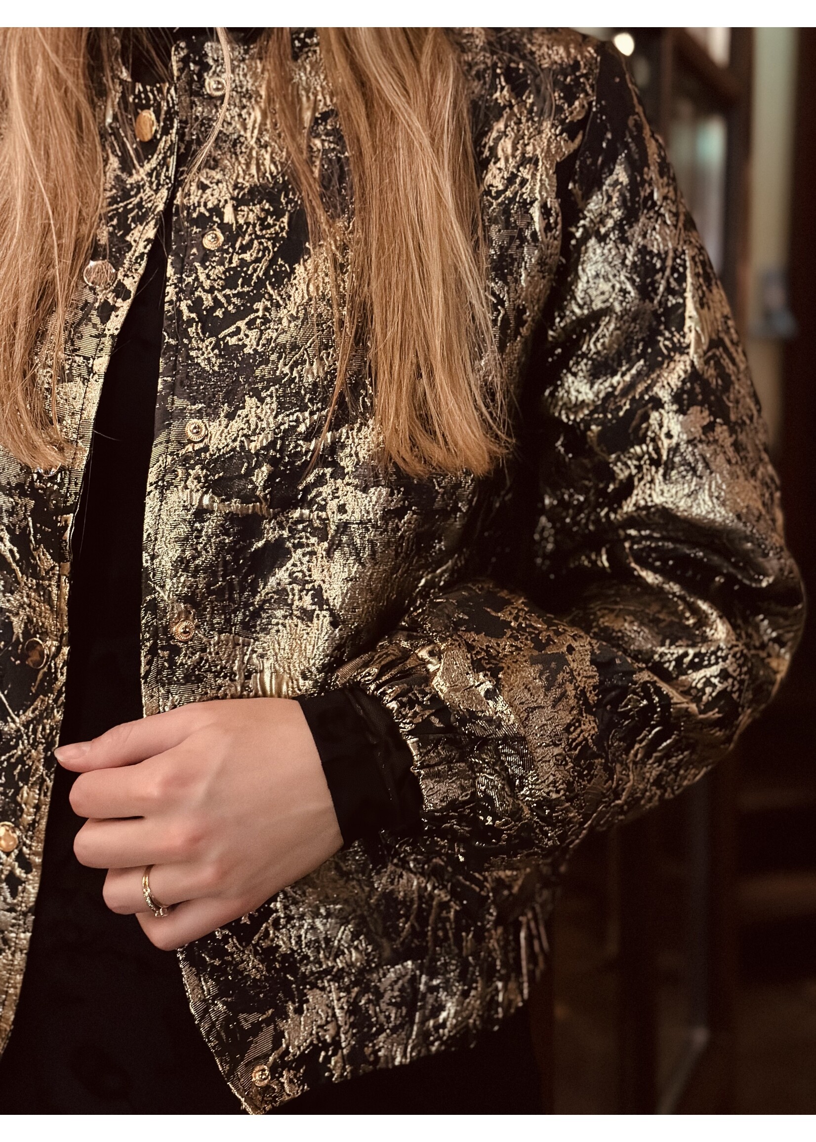 Puck bomber jacket black/gold One Size