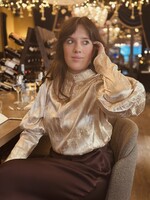 Loisha blouse satin beige print