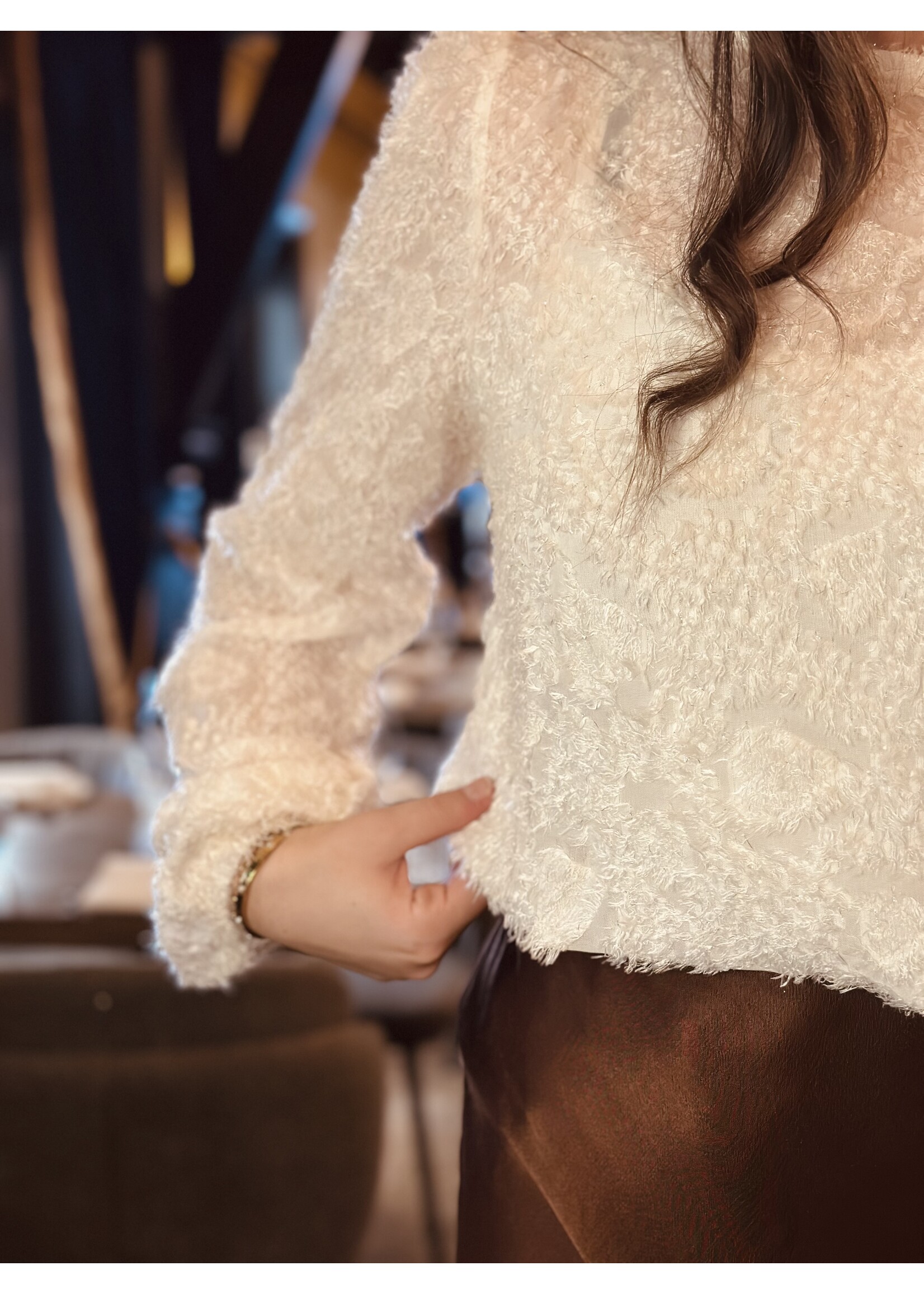 Marella glitter top beige