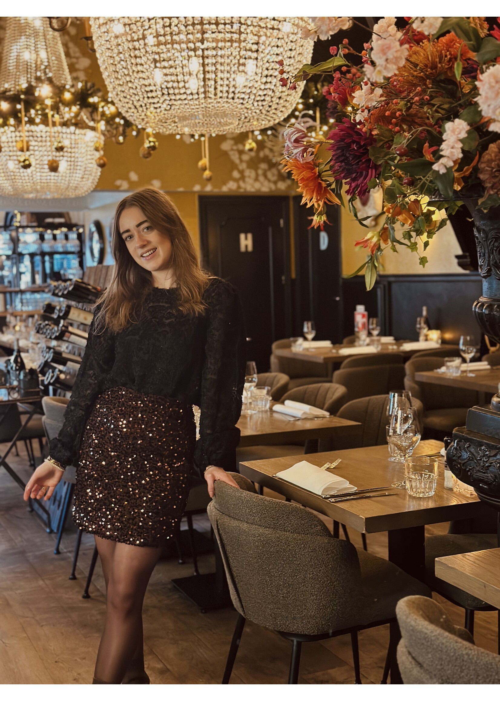 Marella glitter top black