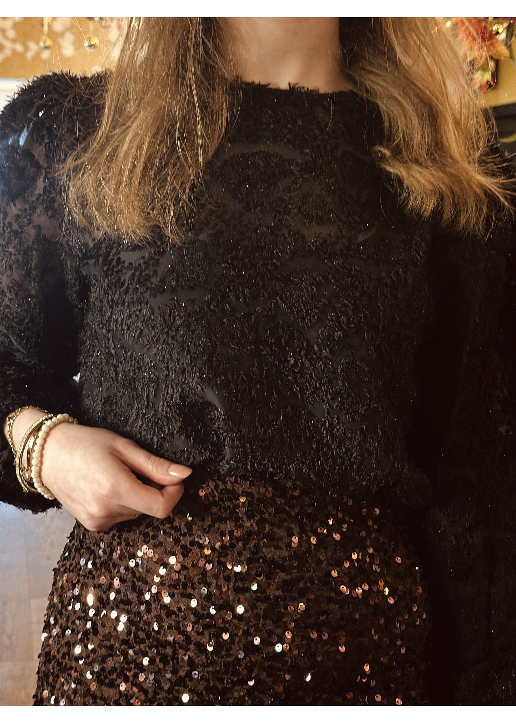 Marella glitter top black