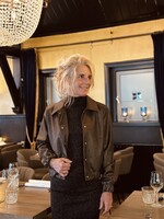 Elvira Elvira Hetty bomber jacket brown glitter