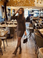 Elara bodycon dress glitter brown One Size