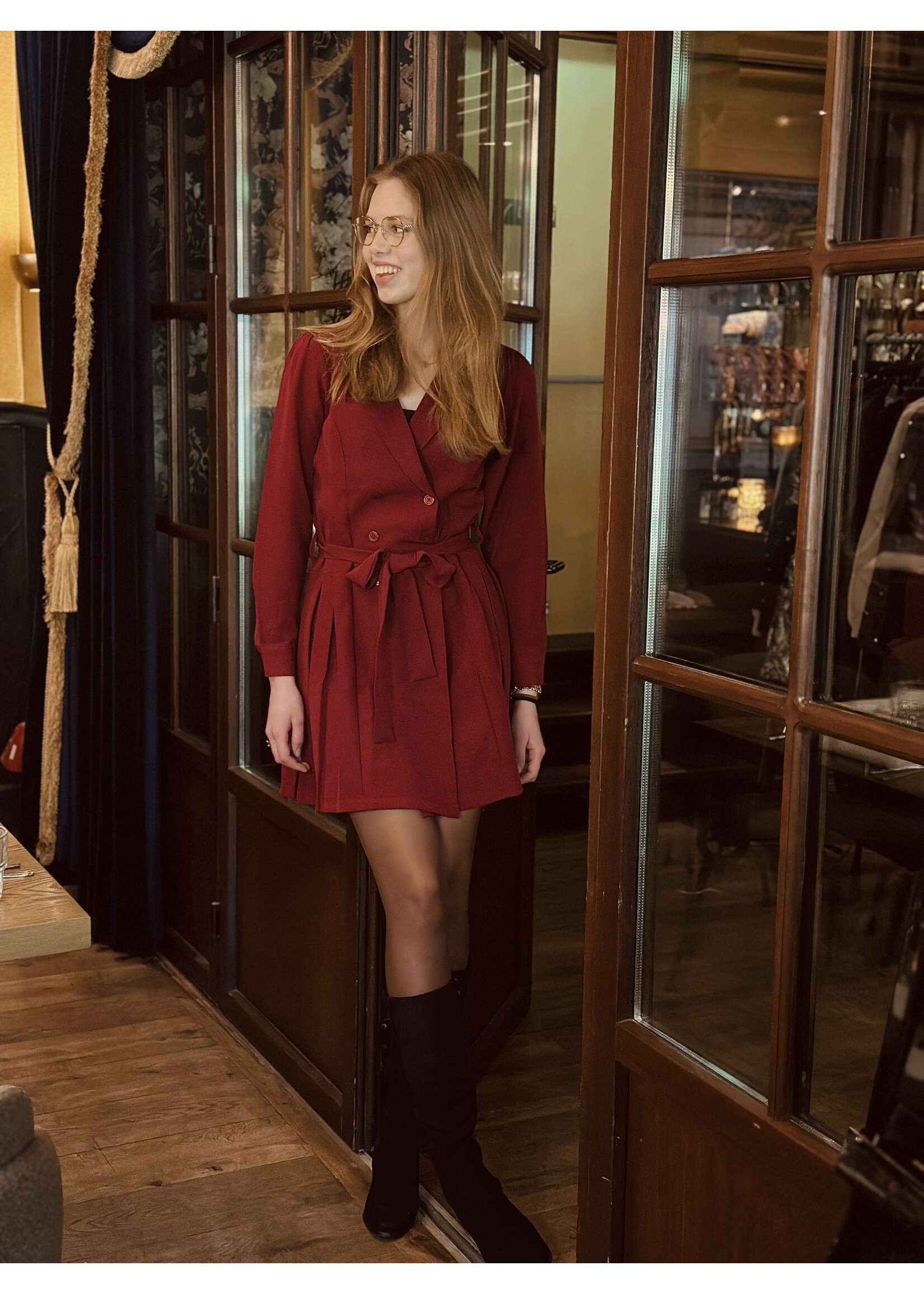 Sady blazer dress bordeaux red