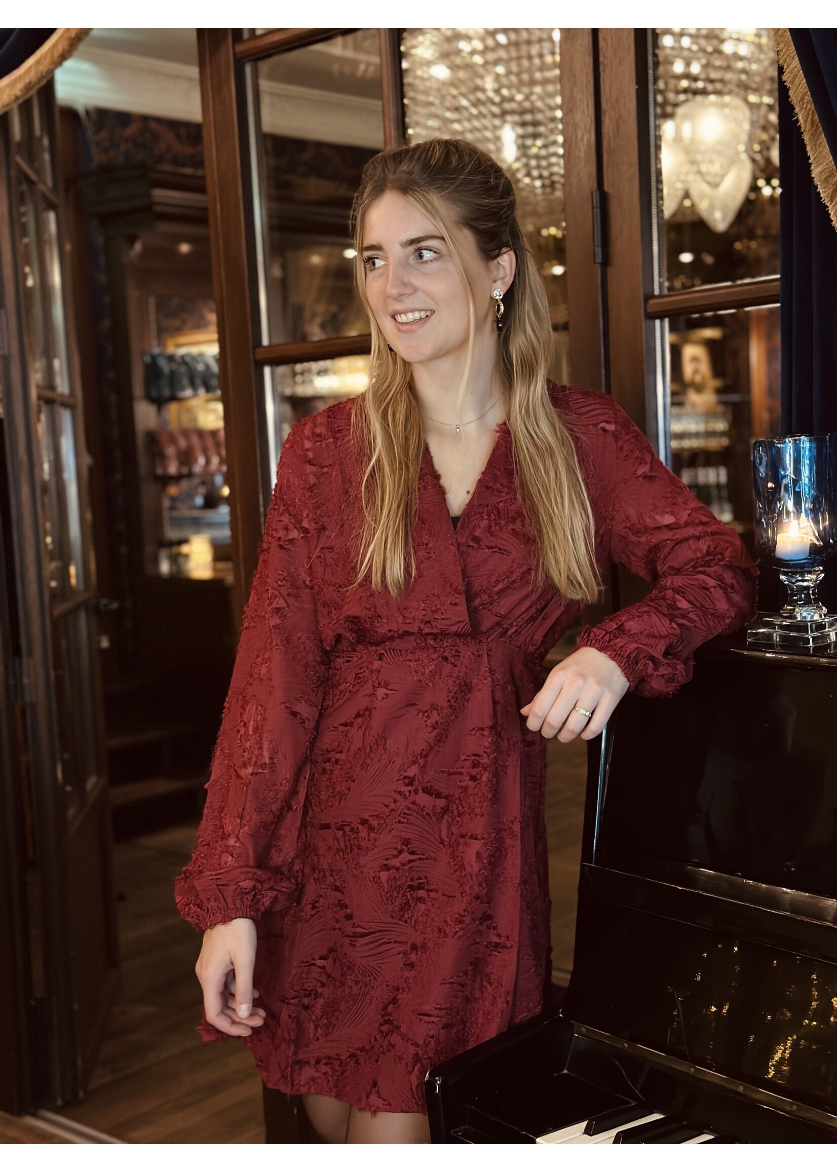 Janella dress bordeaux red