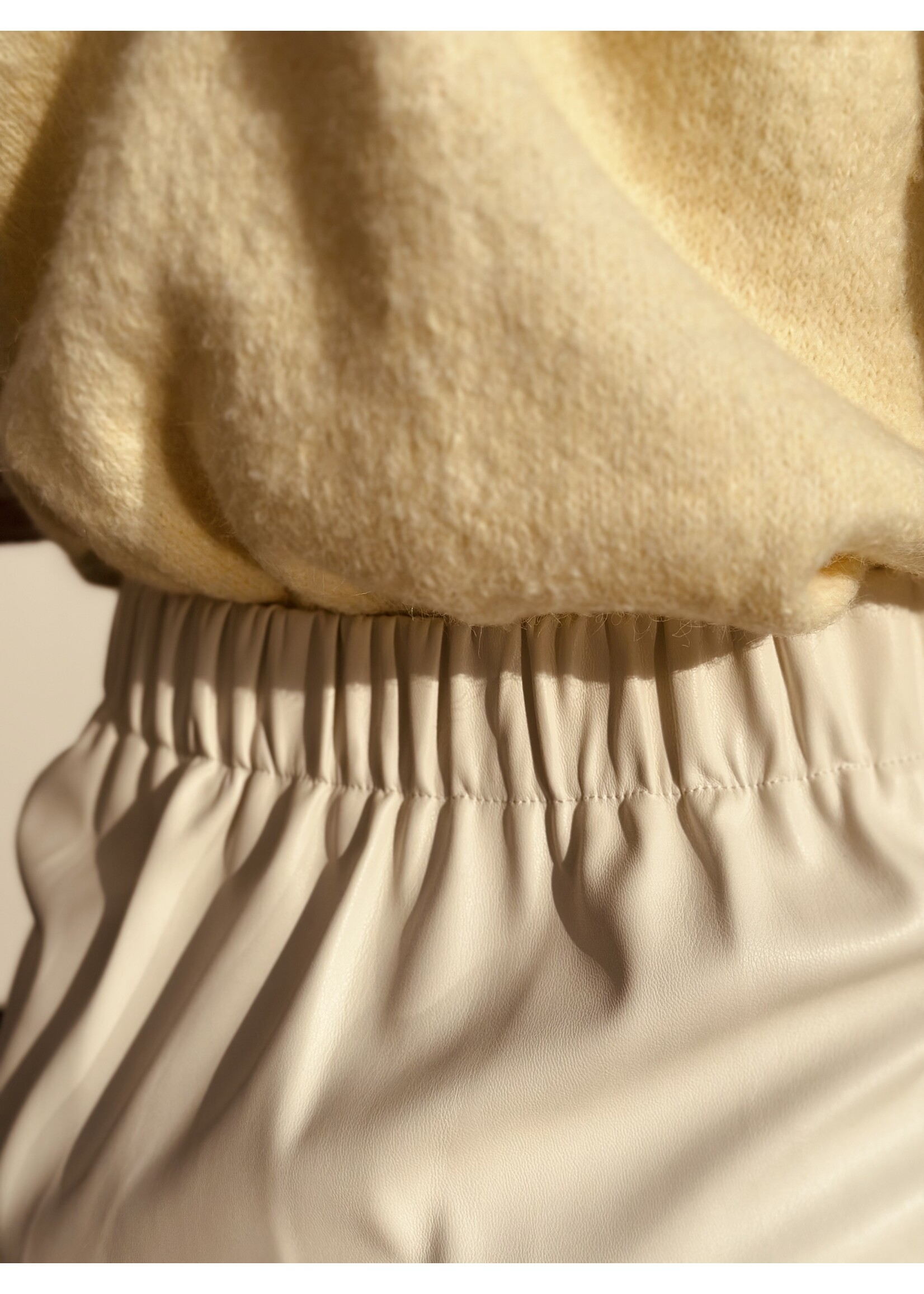 Yeanne skirt leather look offwhite