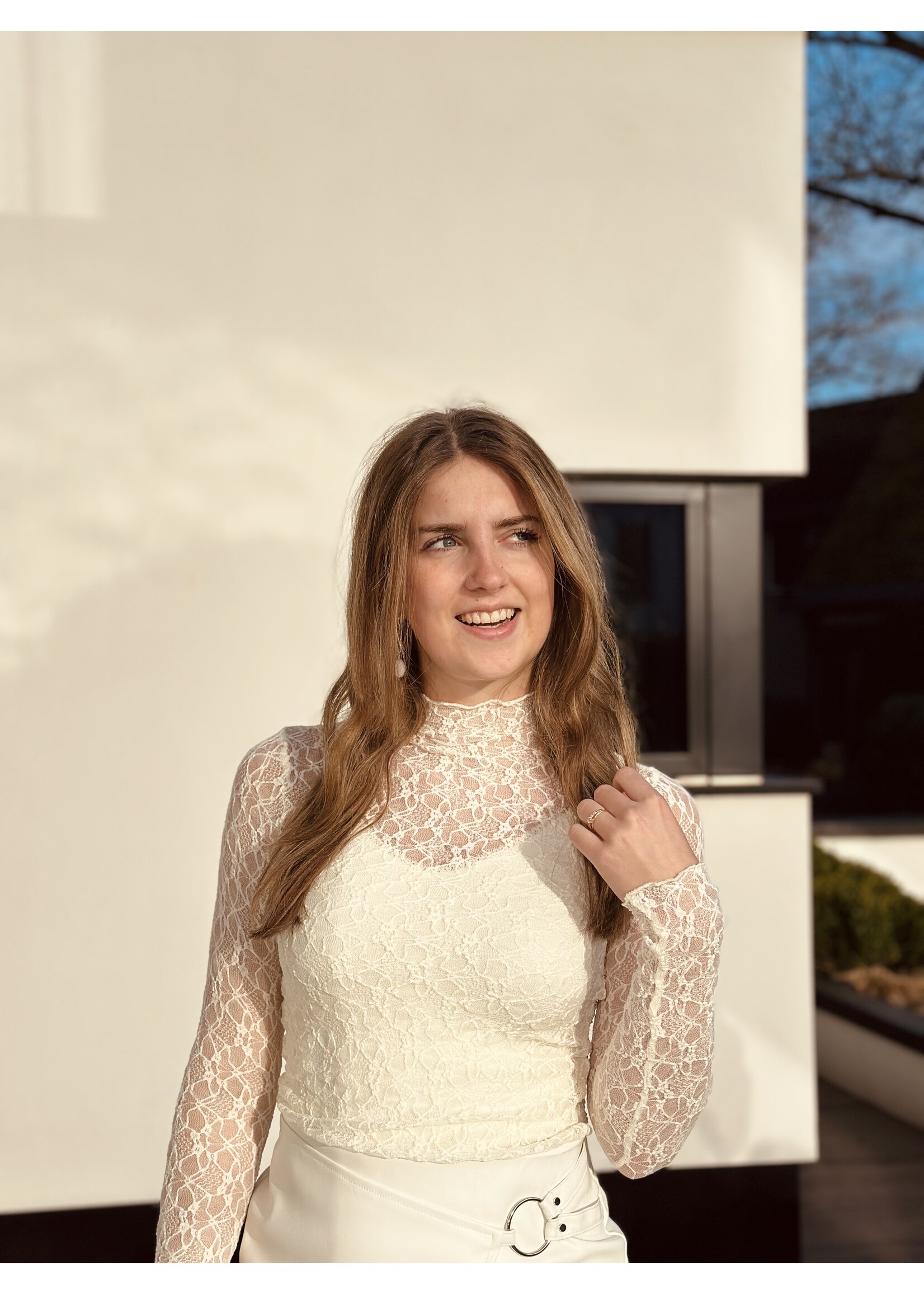 Yelta broderie top crème