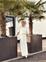 ACCENTIL Accentil Sofie long satin skirt offwhite