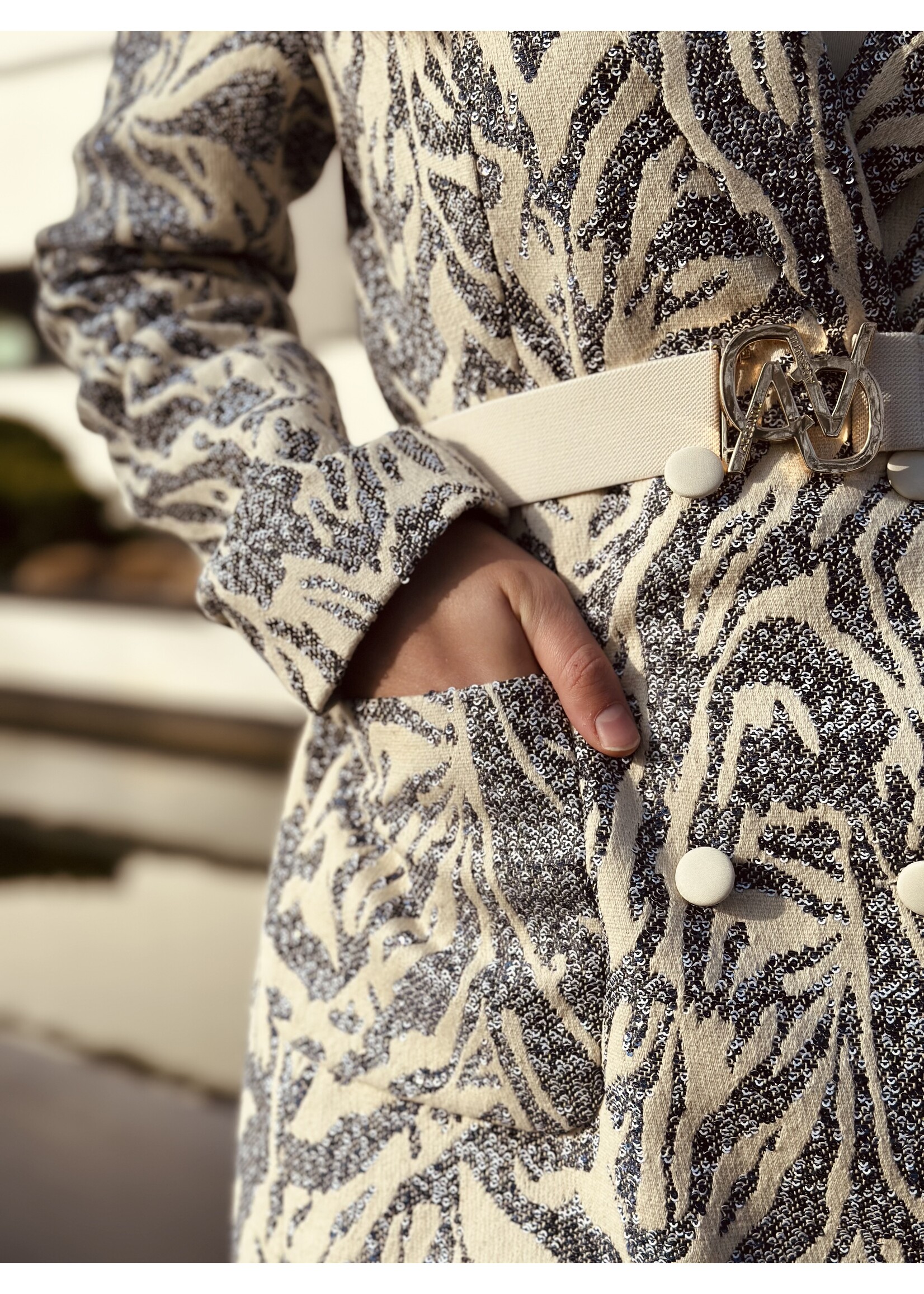 ACCENTIL Accentil Lea blazer dress blue print