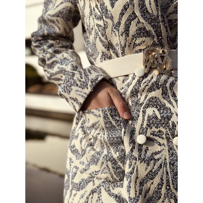 Accentil Lea blazer dress blue print