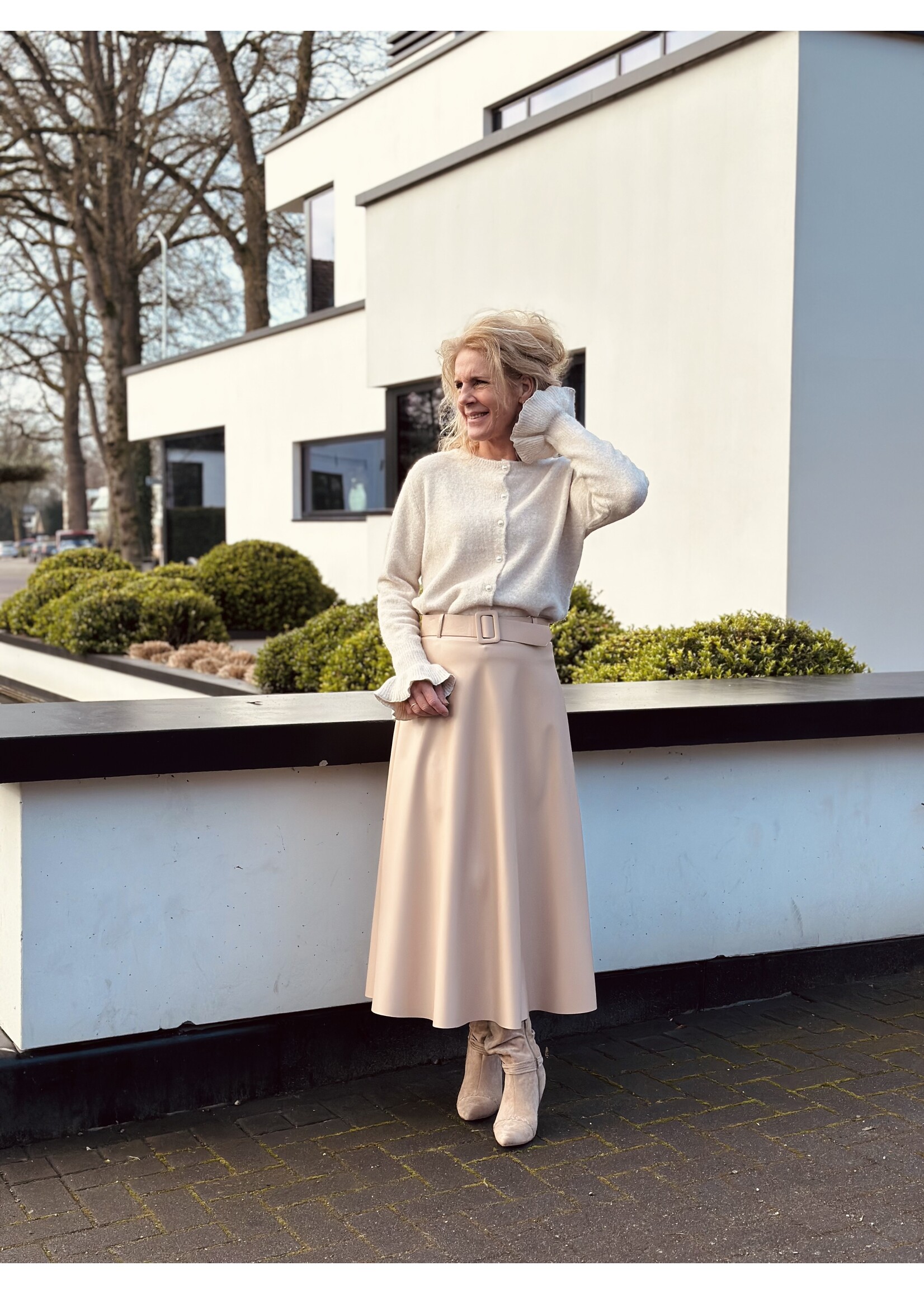 Babette leather look skirt camel One Size