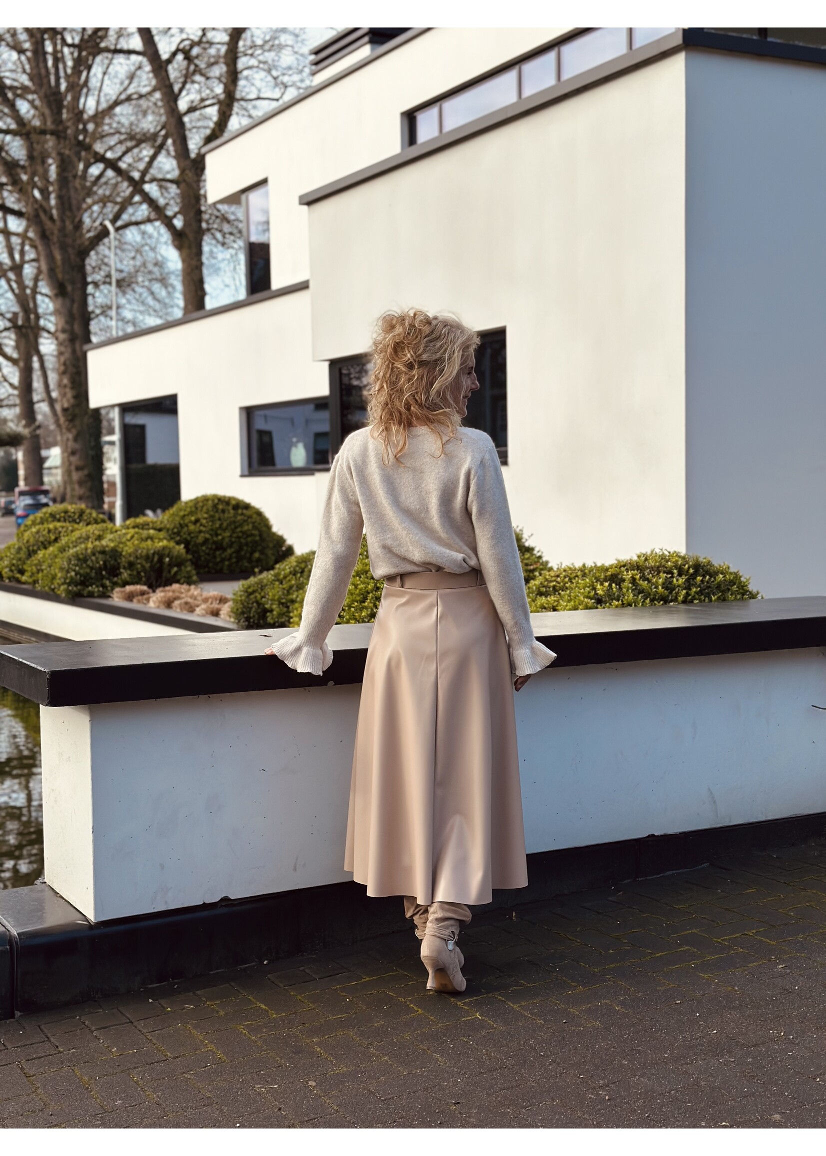 Babette leather look skirt camel One Size